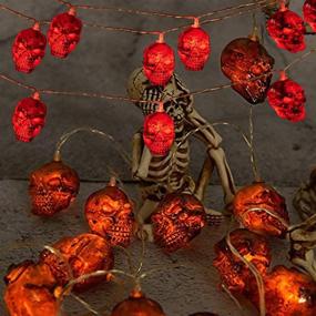 img 2 attached to 🎃 Spooky Colorful Pro 10FT Skull String Lights - Halloween & Christmas Indoor/Outdoor Decorations