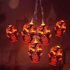 img 3 attached to 🎃 Spooky Colorful Pro 10FT Skull String Lights - Halloween & Christmas Indoor/Outdoor Decorations