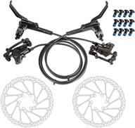 🚲 jfoyh pre-bled mtb hydraulic disc brake set - 160mm floating disc rotor - front & rear mineral oil kit - mtb (left-rear, right-front) logo