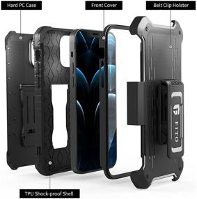 img 1 attached to 📱 FITO Holster Belt Clip Case for iPhone 12 & iPhone 12 Pro (6.1 inch) - Full Body Protection & Adjustable 360 Degree Rotation Swivel Belt Clip (Holster & Case)