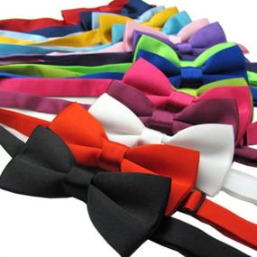 img 1 attached to Versatile Party Dress Accessories for Boys - Adjustable Solid Bow Ties for Weddings