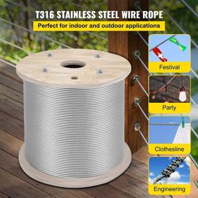 img 3 attached to 🦾 Mophorn 316 Marine Grade Stainless Steel Cable Railing - 500ft 1/8" Wire Rope with 1x19 Strands Construction for Deck, Railings, Balusters, Staircases, Handrails, Porches, Fences