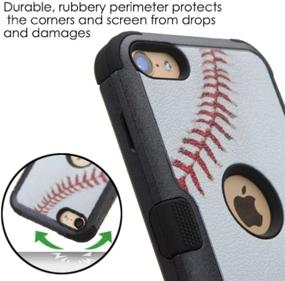 img 3 attached to MYTURTLE iPod Touch 7th 6th 5th Gen Case - Shockproof Hybrid Hard Silicone Shell Impact Cover + Screen Protector for iPod Touch 7 (2019), iPod Touch 5/6 (2015) - Ball Sports Baseball Tuff