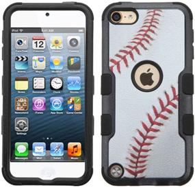 img 4 attached to MYTURTLE iPod Touch 7th 6th 5th Gen Case - Shockproof Hybrid Hard Silicone Shell Impact Cover + Screen Protector for iPod Touch 7 (2019), iPod Touch 5/6 (2015) - Ball Sports Baseball Tuff