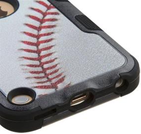 img 1 attached to MYTURTLE iPod Touch 7th 6th 5th Gen Case - Shockproof Hybrid Hard Silicone Shell Impact Cover + Screen Protector for iPod Touch 7 (2019), iPod Touch 5/6 (2015) - Ball Sports Baseball Tuff