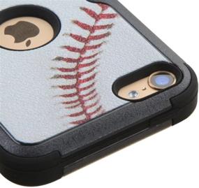 img 2 attached to MYTURTLE iPod Touch 7th 6th 5th Gen Case - Shockproof Hybrid Hard Silicone Shell Impact Cover + Screen Protector for iPod Touch 7 (2019), iPod Touch 5/6 (2015) - Ball Sports Baseball Tuff