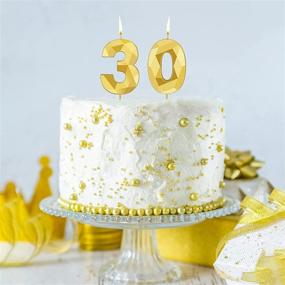 img 3 attached to 🎉 Premium Gold 2 Piece Number Candles for 30th Birthday Cake Decorations and Anniversary Celebrations