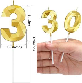 img 1 attached to 🎉 Premium Gold 2 Piece Number Candles for 30th Birthday Cake Decorations and Anniversary Celebrations