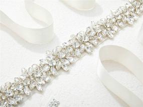 img 1 attached to SWEETV Rhinestone Wedding Applique Bridesmaid Women's Accessories and Belts