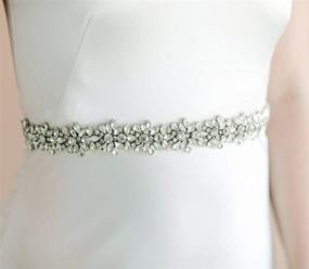 img 2 attached to SWEETV Rhinestone Wedding Applique Bridesmaid Women's Accessories and Belts