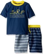 🩱 boys' swimsuit set: kiko & max short sleeve rashguard swim shirt combo logo