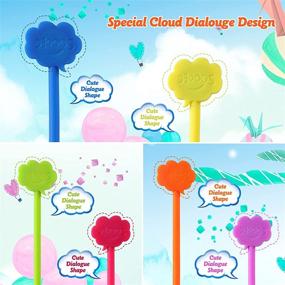 img 3 attached to 💡 Magnetic Cable Ties: 24 Pack 7.2" Strong Snap-on Magnetic Twist Ties with Cute Cloud Dialogue Design - Silicone Twist Tie with Magnet, Reusable - 8 Assorted Colors - X3 by SOOOEC