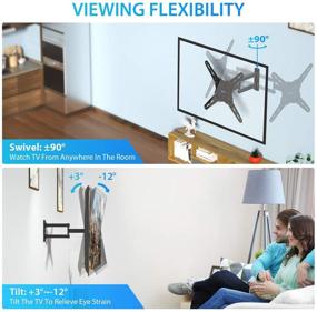 img 3 attached to 📺 Swivel Tilt Articulating TV Wall Mount Bracket, Full Motion Extension Rotation for 26-55 Inch LED LCD OLED Flat Curved TVs, Max VESA 400x400mm, Holds up to 88lbs by Pipishell