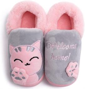 img 1 attached to 🧦 Warm and Cozy Toddler Slippers: Perfect Little Winter Indoor Shoes for Boys