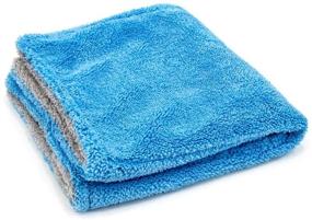 img 2 attached to 🔷 [Royal Plush] Dual Layer Microfiber Detailing Towel (16 in. x 16 in, 700 GSM) - 3 Pack (Blue/Gray)