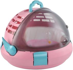 img 4 attached to Cibaabo Hard Travel Pet Carrier: Pink Washable Cave Cat Bed with Anti-UV Bubble - Ideal for Small Medium Cats and Puppies - Double Cool and Velvet Pads Included