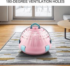 img 2 attached to Cibaabo Hard Travel Pet Carrier: Pink Washable Cave Cat Bed with Anti-UV Bubble - Ideal for Small Medium Cats and Puppies - Double Cool and Velvet Pads Included