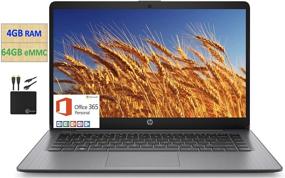 img 4 attached to New 2021 HP 14-inch Thin & Light HD Laptop, Intel Celeron N4000 up to 2.6 GHz, 4GB DDR4, 64GB eMMC, WiFi, Webcam, 1-Yr Office 365, Up to 11 Hours Battery, Windows 10 S, Black + Marxsol Cables