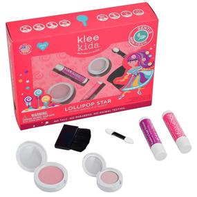 img 1 attached to Набор детской косметики Lollipop Star Klee Kids - 4 предмета с компактами от Luna Star Naturals