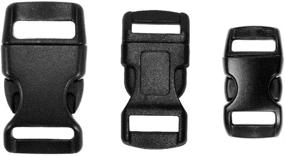 img 1 attached to 🔒 Paracord Planet 60 Pack - Black Contoured Side Release Buckles: 3/8, 1/2, and 5/8 inch (20 Each)