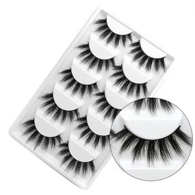 img 4 attached to 👁️ GGOKOK False Eyelashes: 3D Faux Mink Handmade Luxurious Volume - Fluffy, Natural, and Reusable | Dramatic Long Soft Lashes - 5 Pairs