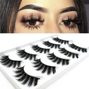 img 2 attached to 👁️ GGOKOK False Eyelashes: 3D Faux Mink Handmade Luxurious Volume - Fluffy, Natural, and Reusable | Dramatic Long Soft Lashes - 5 Pairs