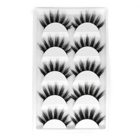 img 3 attached to 👁️ GGOKOK False Eyelashes: 3D Faux Mink Handmade Luxurious Volume - Fluffy, Natural, and Reusable | Dramatic Long Soft Lashes - 5 Pairs