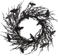 🦇 spooky 18 inch black halloween bat wreath - glitter bats decoration for door or party логотип