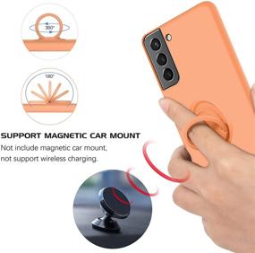 img 1 attached to Samsung Galaxy S21 Case DOMAVER 360° Ring Holder Kickstand (Support Car Mount) Silicone Soft Gel Rubber Microfiber Lining Cushion Protective Phone Cover For Samsung S21 5G 6