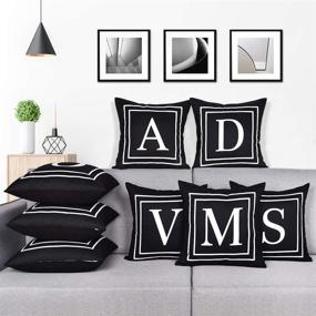 img 1 attached to BLEUM CADE English Alphabet Cushion Home Decor