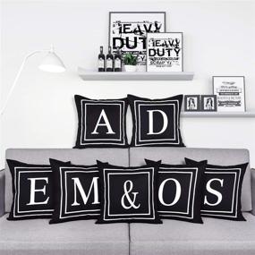 img 2 attached to BLEUM CADE English Alphabet Cushion Home Decor