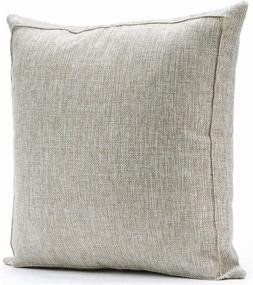 img 4 attached to 🛋️ Jepeak Burlap Linen Throw Pillow Cover: Farmhouse Decorative Cushion Case for Sofa Couch Bed - 24 x 24 Inches, Beige/Khaki Threads