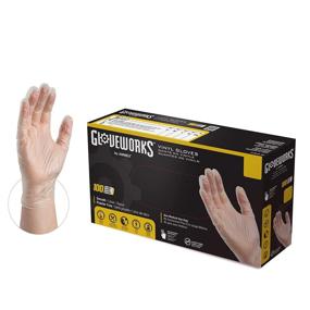 img 4 attached to Gloveworks Clear Vinyl Industrial Gloves, Box of 100, 3 Mil, Large Size, Latex Free, Powder Free, Food Safe, Disposable, Non-Sterile, IVPF46100-BX