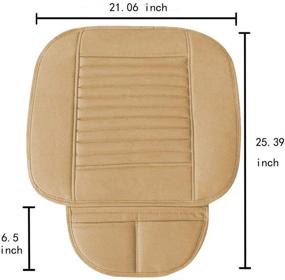 img 2 attached to 🚗 Breathable Car Seat Cushion: 1PC Comfortable Interior Seat Cover Pad Mat for Auto Supplies & Office Chair with PU Leather (Beige)