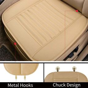 img 1 attached to 🚗 Breathable Car Seat Cushion: 1PC Comfortable Interior Seat Cover Pad Mat for Auto Supplies & Office Chair with PU Leather (Beige)