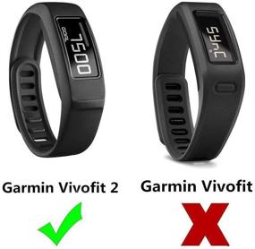 img 1 attached to 🏋️ Black Silicone Wristband Strap for Garmin Vivofit 2 - Replacement Band with Clasps for Fitness Bands | Suitable for All Sizes