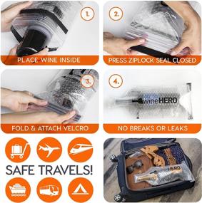 img 3 attached to 🍷 WineHero - 6 Pack Reusable Leak-Proof Bottle Protector Bag for Travel, Airplane Checked Baggage, Luggage, or Suitcase - Ideal for Cruise Travel - Wine Accessory for Traveling