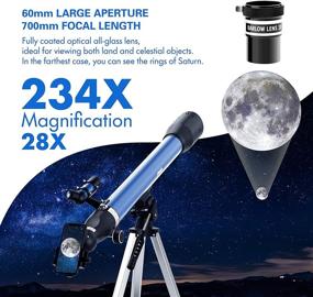 img 3 attached to 🔭 AOMEKIE Telescopes: Enhance Astronomy Exploration for Kids & Adults with 234X Magnification, Phone Mount, Case, and 3X Barlow Lens