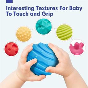 img 2 attached to 👶 Sensory Development Toys: 7PCS 6-Month-Old Baby Toys with Rattle for 3-12 Months, Textured Balls