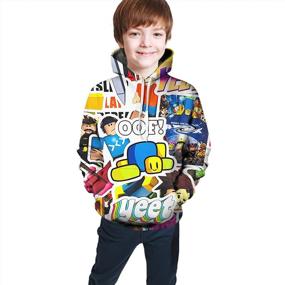 img 2 attached to 👕 WIPNHUI Children's Printed Sweatshirt Size 2 - Medium | Boys' Clothing and Fashion Hoodies/Sweatshirts