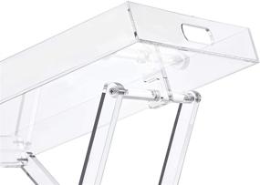 img 2 attached to 🪑 Acrylic Folding Tray Table - LIKENOW Furniture, Clear modern side table, 19x13 inch, 23 inch high, ideal for versatile use