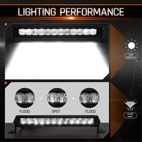 img 2 attached to 🚗 AutoFeel 8 Inch LED Light Bar - 2PCS, 7000LM Single Row LED Pods for Off Road Truck ATV SUV Boat