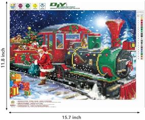 img 3 attached to 🎅 Enhance Your Home Decor with AIRDEA DIY 5D Christmas Diamond Painting Kit for Adults – Santa Claus Diamond Art Train Craft