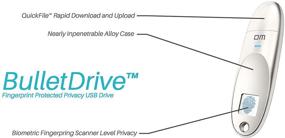 img 2 attached to 🔒 Dynon Metrics BulletDrive USB-флеш-накопитель: сканер отпечатков пальцев и шифрованное хранилище для безопасной передачи данных на Windows, Mac, PC