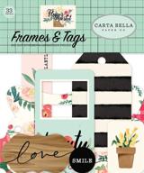 🌸 carta bella paper company flower market frames & tags ephemera in teal, pink, tan, green, and cream logo