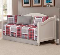 linen plus quilted bedspread daybed cover set - 5pc red black grey plaid - brand new logo