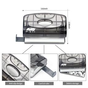 img 3 attached to 📎 Weibo Heavy Duty 2-Hole Punch Tool with Adjustable Hand Held Commercial Effortless Punching - Levenger Hole Puncher, 10 Sheet Punch Capacity in Black