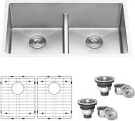 🚰 ruvati rvh7411: 32-inch low-divide tight radius 50/50 double bowl undermount sink in 16 gauge stainless steel for kitchen logo