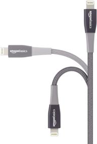 img 3 attached to 🔌 Премиальная коллекция: Amazon Basics Двойной нейлоновый оплетенный USB-кабель с Lightning-разъемом, сертифицированный MFi Apple iPhone Charger, 3 фута, 2 штуки, темно-серый.