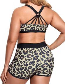 img 1 attached to 👙 Holipick Women Plus Size 3 Piece Tankini Swimsuits: Stylish Athletic Bathing Suits with Boy Shorts, Tank Top, and Sports Bra